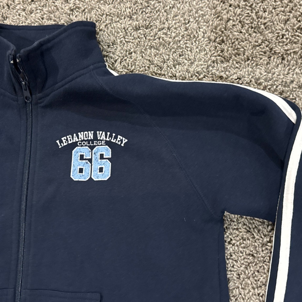 Women’s navy blue Lebanon Valley College track jacket, size Medium - Picture 2 of 7